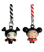 SET OF 2 PUCCA AND GARU BELL CHARMS Cute Cartoon Tiny Cell Phone Straps ... - $9.95