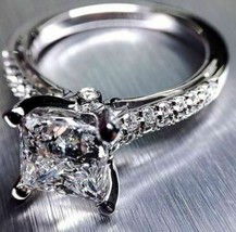 2.75Ct White Princess Simulated Diamond Engagement Ring in Solid 14k White Gold - $262.58