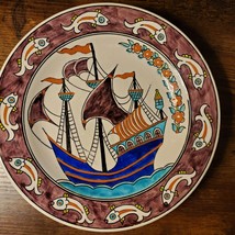 Turkish Pottery, Hand-painted Ceramic Plate signed Sitki Olcar, Iznik Folk Art image 1