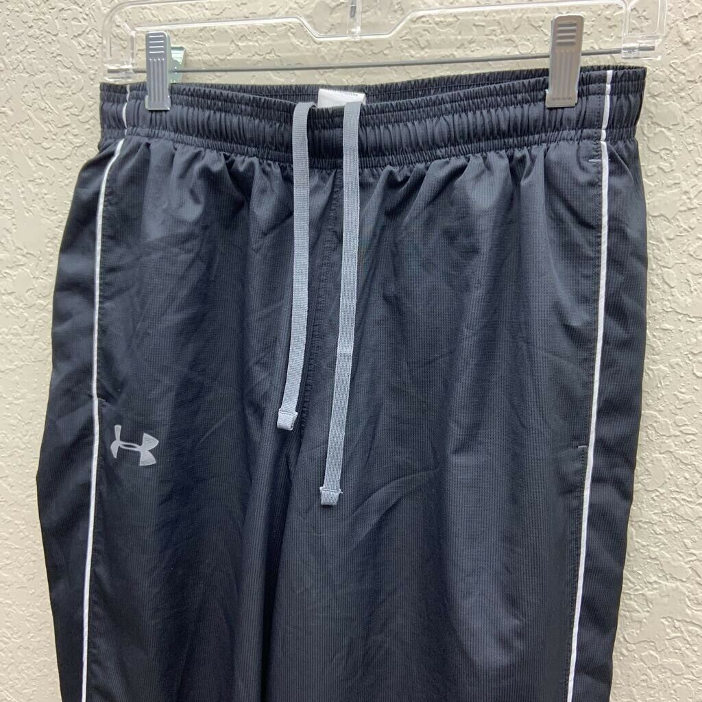 Under Armour Womens Activewear Pants Black Elastic Drawstring Waist Leg ...