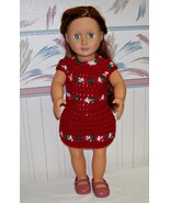 American Girl Crochet Red Dress, Handmade, 18 Inch Doll - $22.00