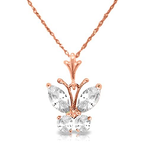 Galaxy Gold GG 14k 16 Rose Gold Necklace with Cubic Zirconia