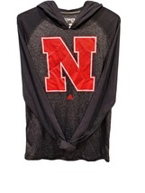 NWOT Adidas Nebraska Cornhuskers Mens Ultimate Tee Hooded L/S Black Heat... - $14.60