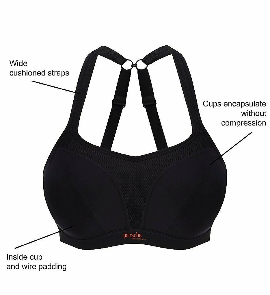 Panache BLACK Underwire Sports Bra, US 36G - Bras & Bra Sets