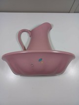 Vintage Homco Wall Pocket Wash Pitcher & Bowl Planter Country Farmhouse painted  - $5.94