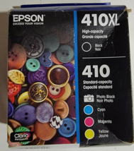 Epson 410XL Black &amp; Standard Photo Black and C/M/Y Color Ink Cartridges ... - $49.99