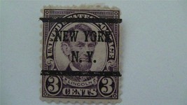 Old Lincoln Violet Vintage USA Used 3 Cent Stamp - $12.62