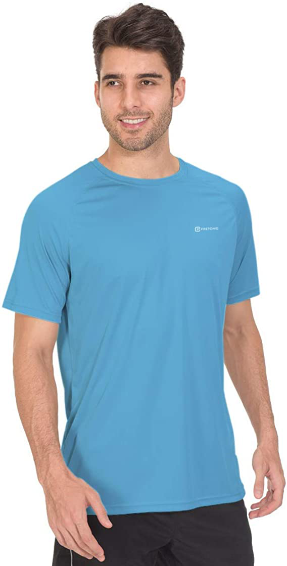Pretchic Men's UV Sun Protection UPF 50+ Performance Short Sleeve T