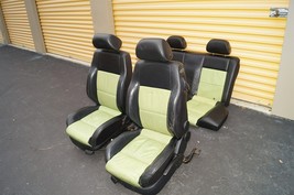 00-04 Volkswagen Vw Beetle Bug Hatchback Turbo GLS Leather Seat Set Green & BLK image 1