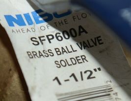 Nibco SFP600A Full Port Brass Ball Valve Solder Ends 1-1/2 Inches image 6