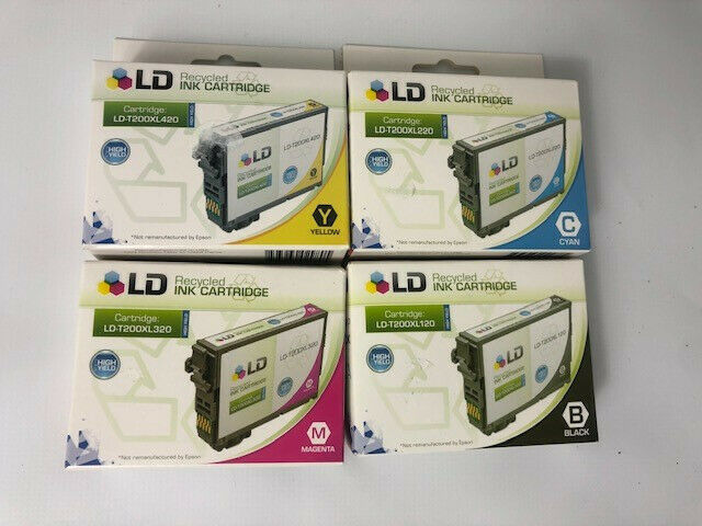Primary image for Epson Ink 4 Pack LD-T200XL T120 Black/Magenta,Cyan,Yellow Epson Compatible