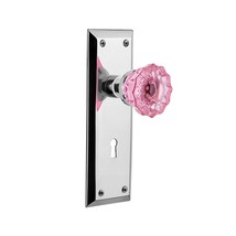 726350 New York Plate Interior Mortise Crystal Pink Glass.. - $385.08