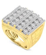7Ct Diamond Ring Mens Round Flashy Polished Wedding Band 14K Yellow Gold... - $142.64