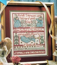 Good Tidings Great Joy Christmas Sampler Bible Verse Luke Cross Stitch Chart - $4.99