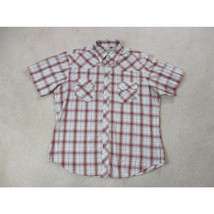 Wrangler Pearl Snap Shirt Adult Extra Large Brown Red Plaid Western Rode... - $18.99