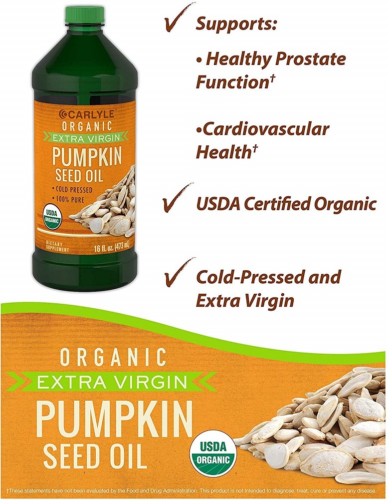 Carlyle Pumpkin Seed Oil 16oz Organic Cold Pressed | 100% Pure, Extra Virgin