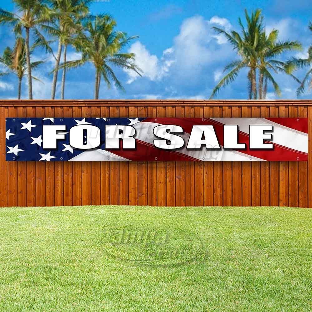 FOR SALE AMERICAN FLAG BACKGROUND Advertising Vinyl Banner Flag Sign