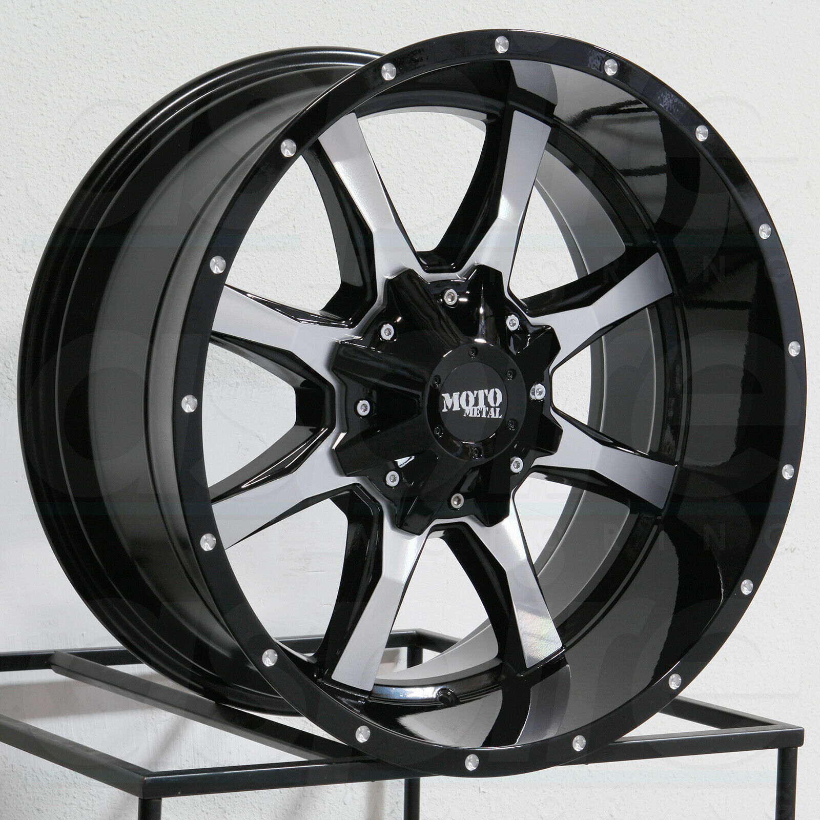 One 17x9 Moto Metal MO970 5x5/5x5.5 -12 Black Machine Wheels Rims - Wheels