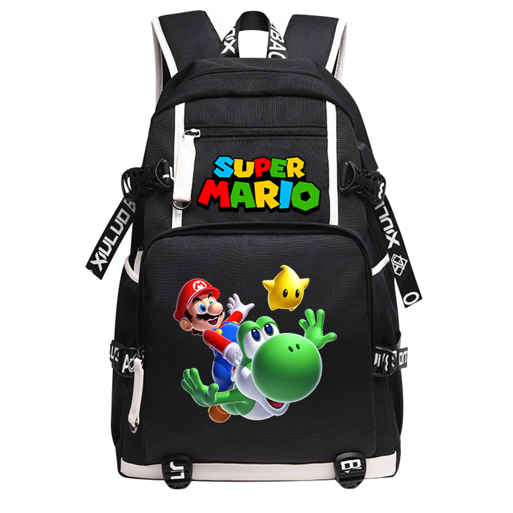 WM Super Mario Backpack Daypack Schoolbag Bookbag Large Bag Yoshi Men