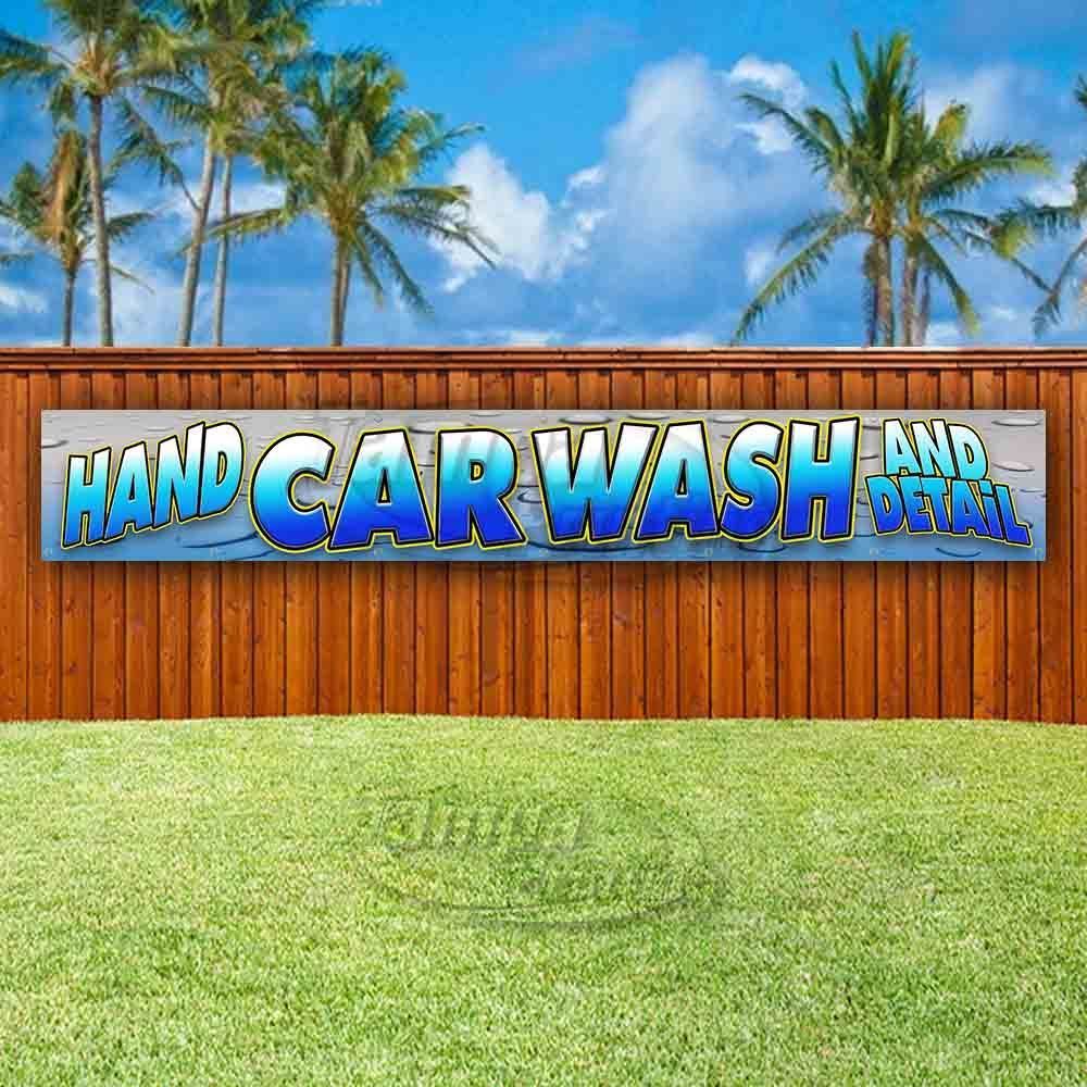 HAND CAR WASH & DETAIL Advertising Vinyl Banner Flag Sign LARGE HUGE XXL SIZES