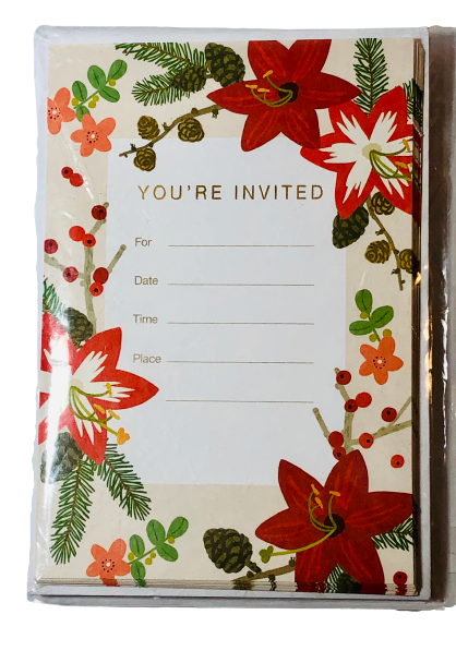 Hallmark Single Panel Party Invitations Cards With Envelopes Floral Design 10pcs - $7.92