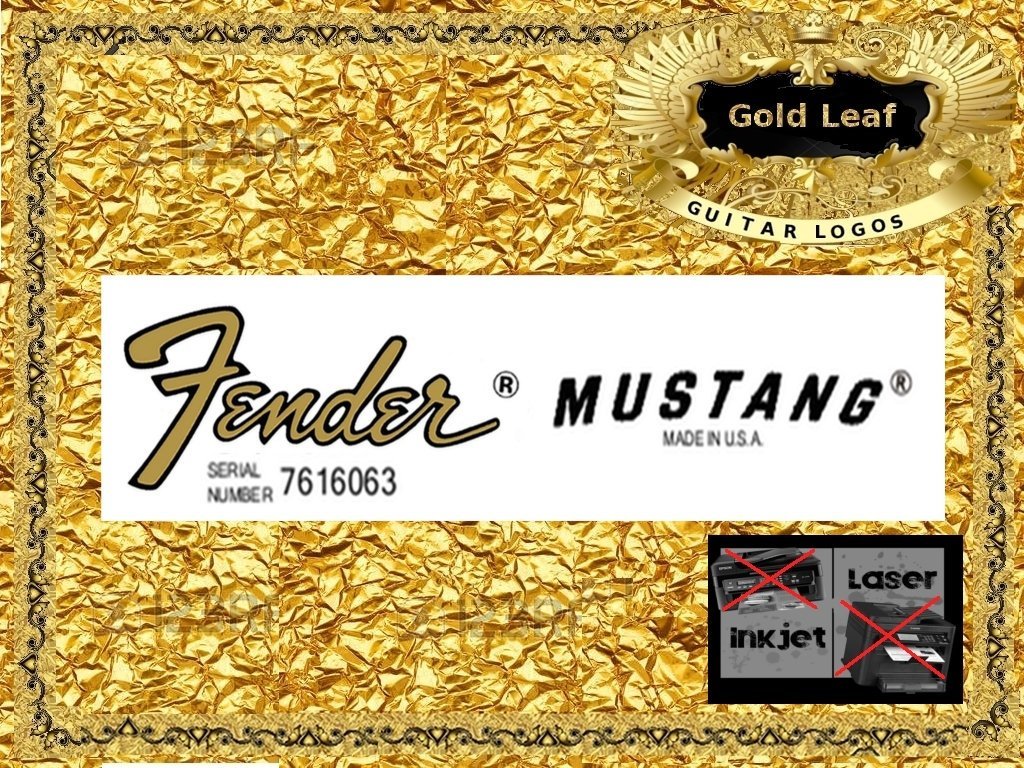 Fender Mustang Guitar Decal Inlay Headstock Sticker Waterslide Logo 84g