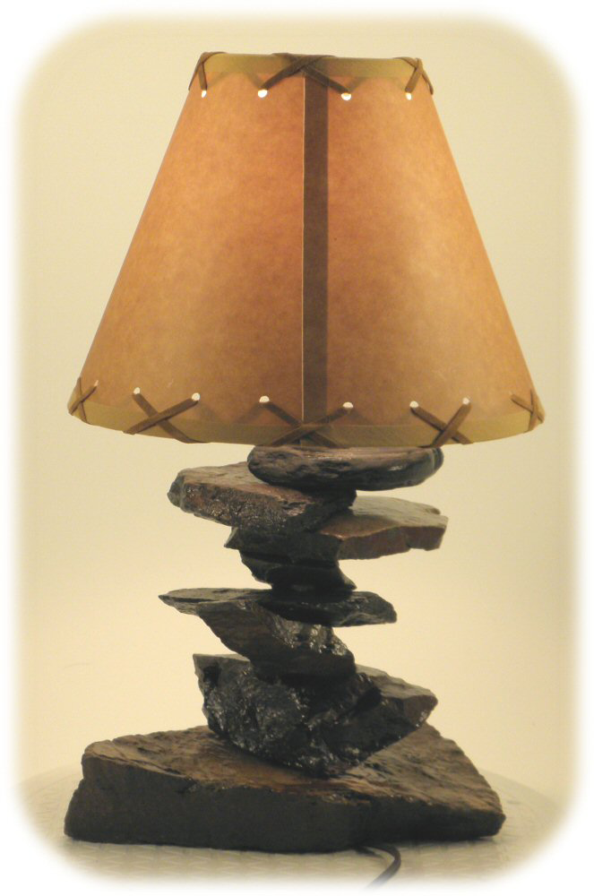 Stone Night Stand Rustic Table Lamp Lamps
