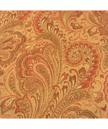 Orange Peach Paisley Upholstery fabric. 54 in wide x 192 in (5.33 yd) long - $45.00