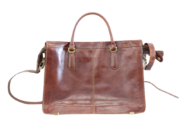 Vintage Tony Perotti Men Briefcase Brown Leather Bag Italy Shoulder Messenger image 3