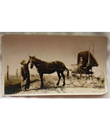 Vintage Photo Couple in Horse and Buggy - $19.99