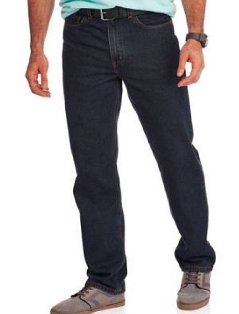 Faded Glory Mens Classic Fit Straight Leg Denim Jean Light & Dark Tint ...