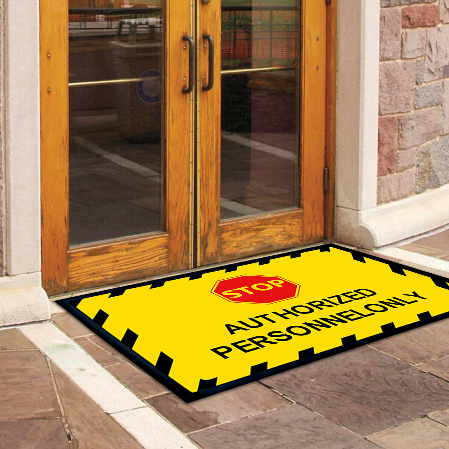 Authorized Person Only Outdoor Door Mat Non Slip Office Floor Entrance