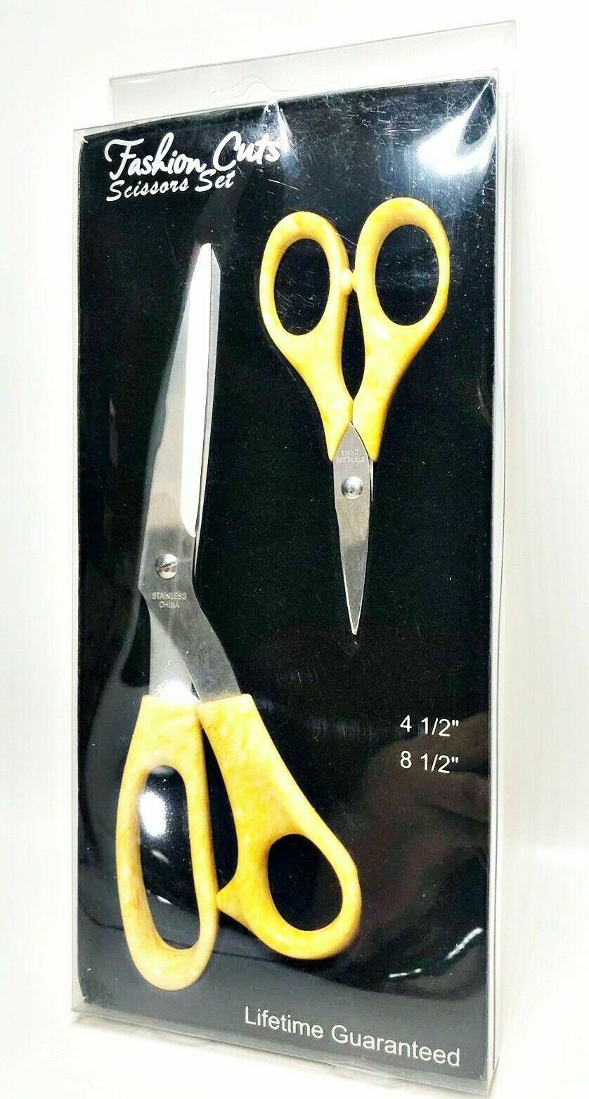 Allary #5260 Fashion Cuts Scissors Set, 4.5 & 8.5, Yellow
