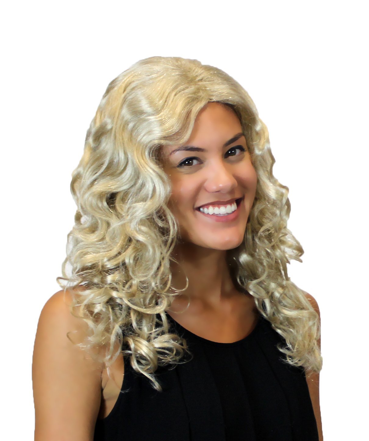 Blonde Passion Womens Wig | Long Curly Glamour Cosplay Halloween Wig Premium Bre