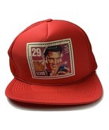 VTG Elvis Presley Baseball Cap  US Stamp Hat Red Snapback  - $13.90