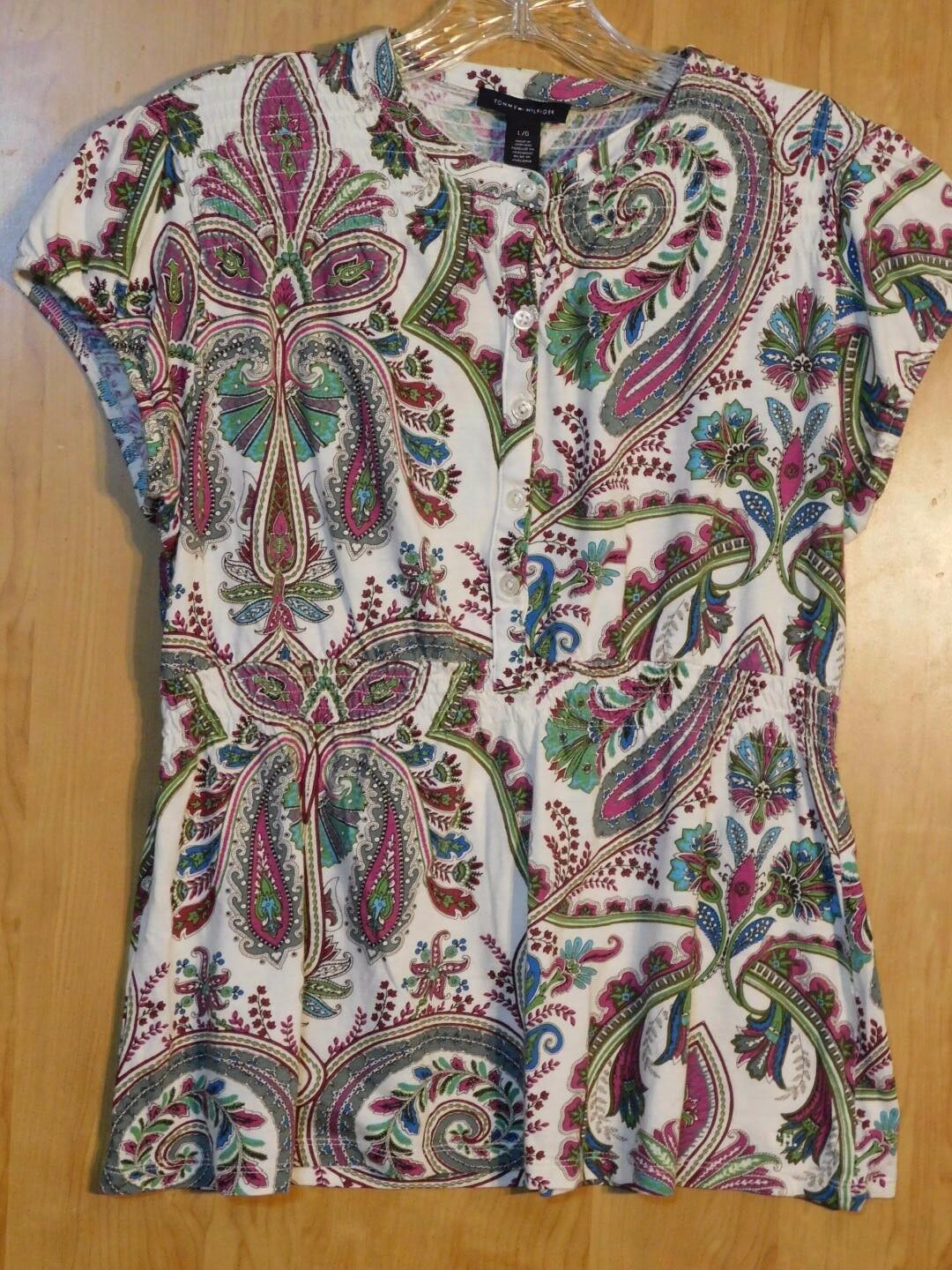 Primary image for WOMEN'S PAISLEY BLOUSE BY TOMMY HILFIGER / SIZE L