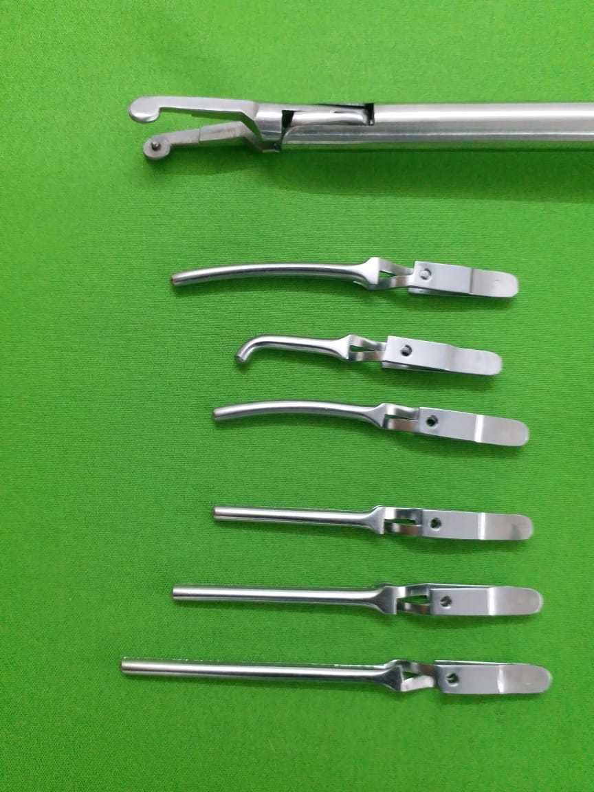 Laparoscopic Bulldog Clamp Forceps 10mm with 6 Clips and Trocar 5mm8Pc