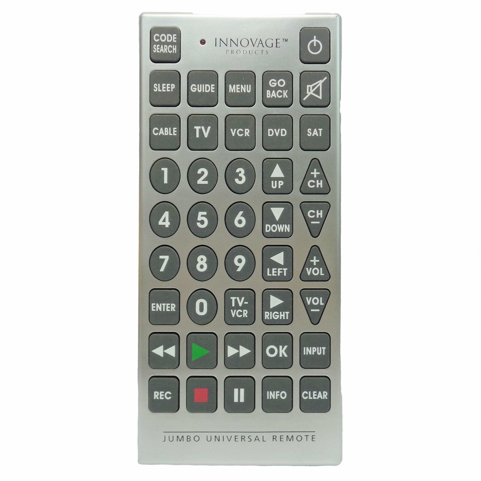 Innovage Products Jumbo Universal Remote 4 Device CABLE, TV, VCR, DVD