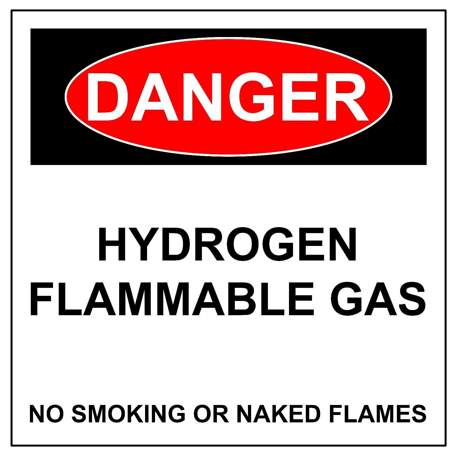 No газ. Табличка водород опасно. Danger hydrogen.