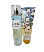 FRESH COCONUT COLADA  Bath &amp; Body Works Fragrance Mist Body Cream Set 8 ... - $24.64