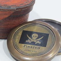  NauticalMart  2" Pirate Robert Frost Poem Compass With Case  image 4