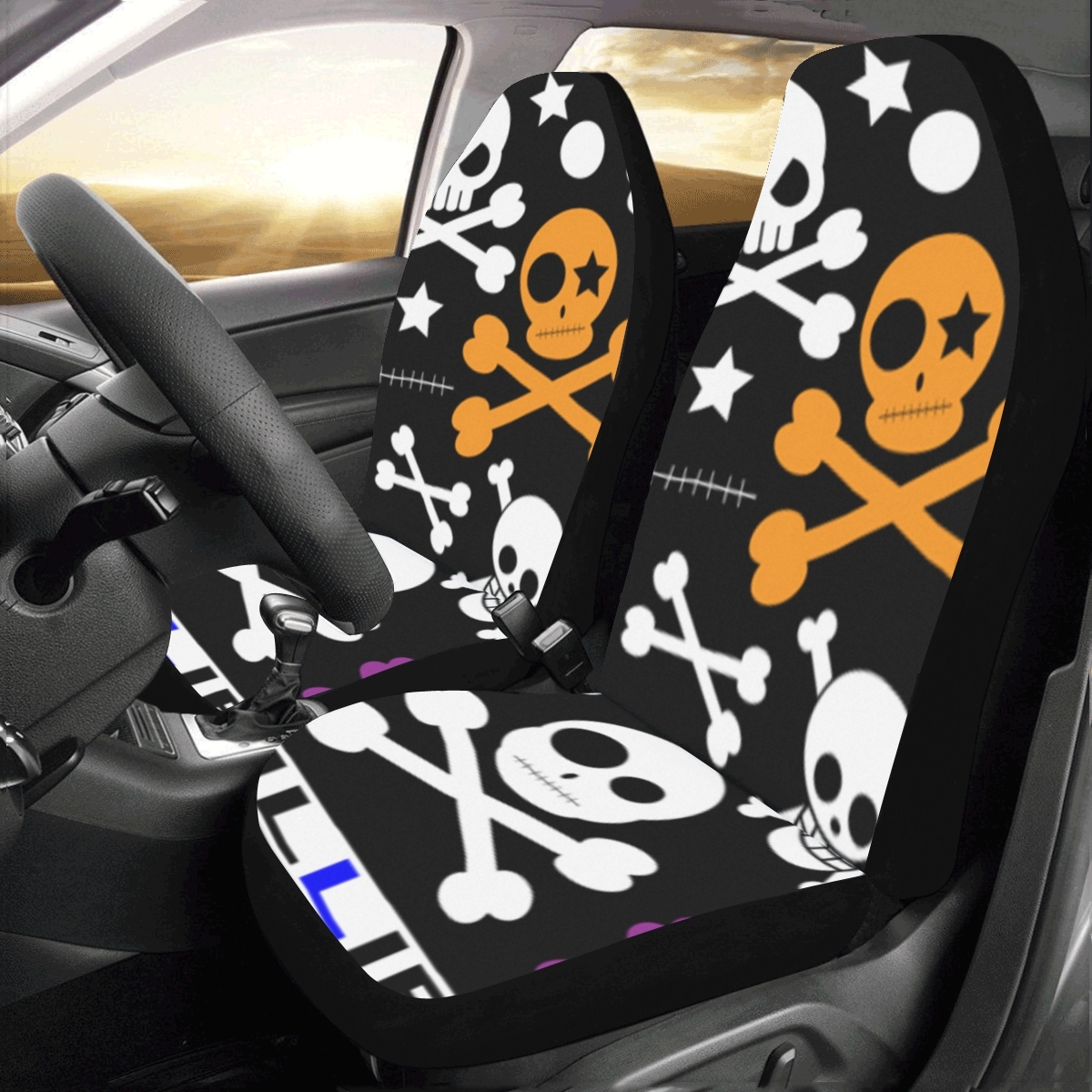 Dangerous Skull Scary Various Fear Universal Fit Auto Drive Car Seat