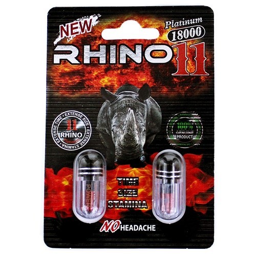Rhino 11 Double Platinum 18000 - Now Double POWER - 40 PILLS 2 PER CARD (20...