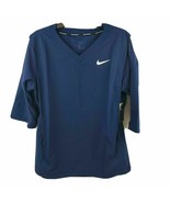 NIKE Baseball Pullover Jacket Mens Large 3/4 Sleeve Navy Blue 897383-419 A1 - $40.95