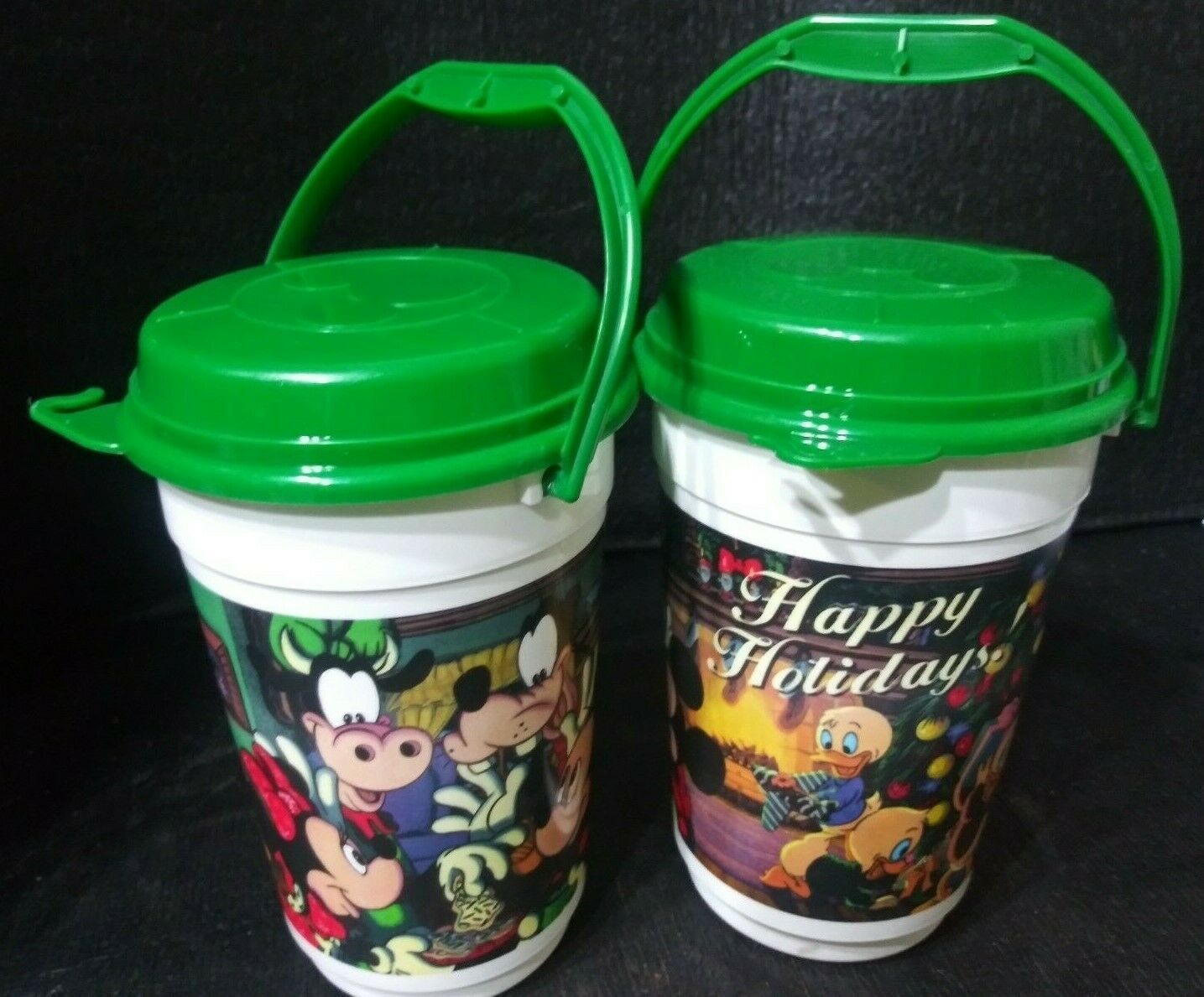 2 Walt Disney World Theme Parks Happy Holidays Collectible Popcorn
