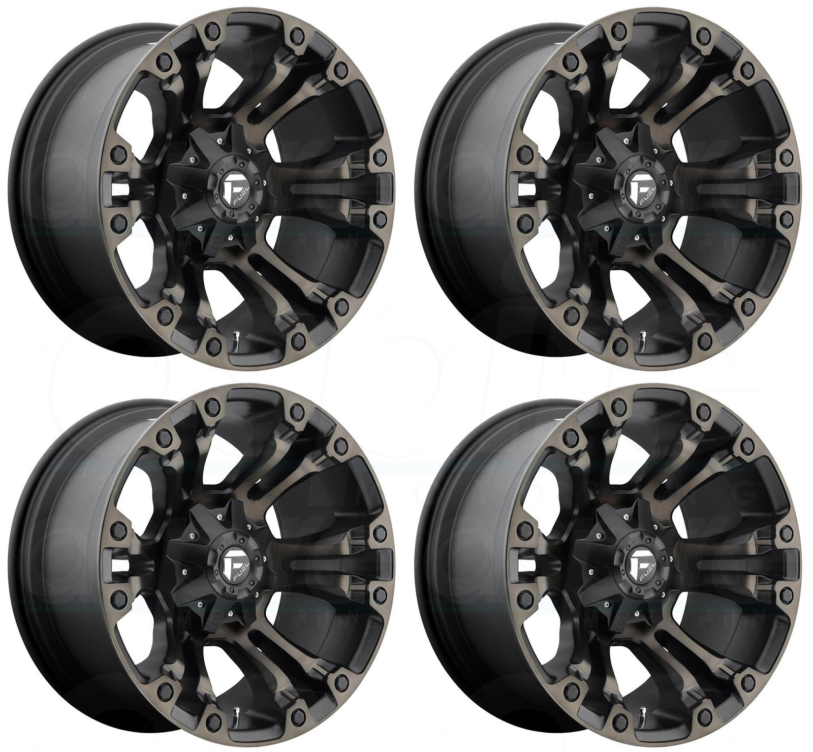 20x10 Fuel D569 Vapor 5x555x150 18 Matte Black Tint Wheels Rims Set
