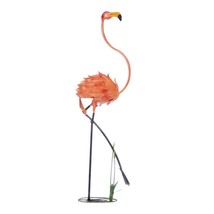 Standing Metal Pink Flamingo  Statue - $63.36