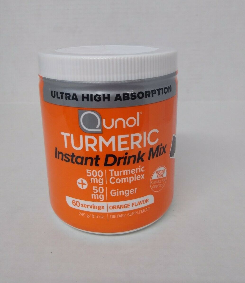 Qunol Turmeric Complex 500mg Ginger Instant Drink Mix 8.5 oz Exp 03/2022 Herbs & Botanicals