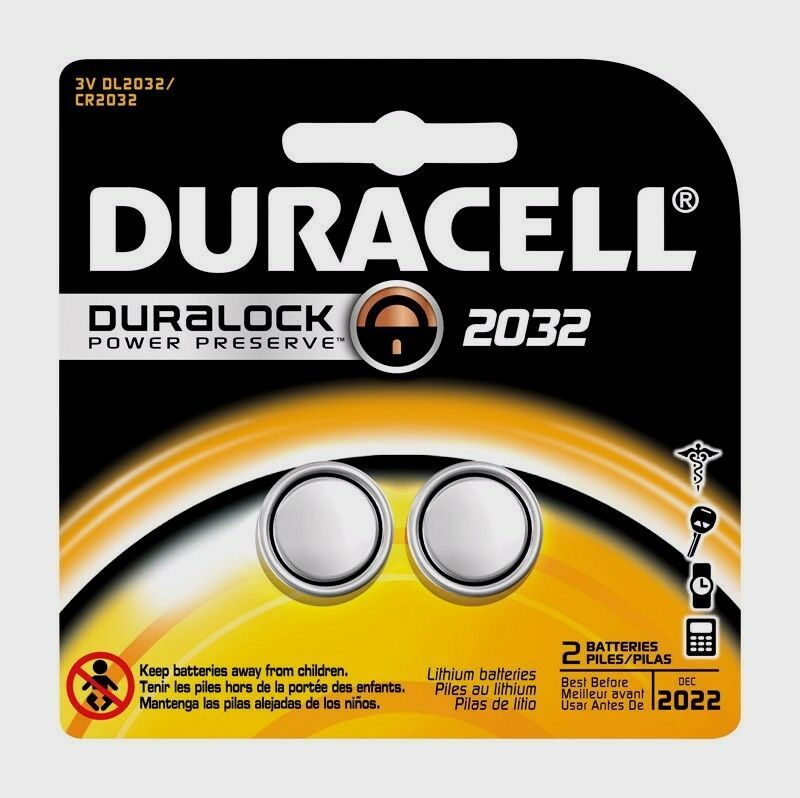 2-Pk 2032 DURACELL 3 Volt Lithium Battery DL2032 CR2032 Medical Security Fitness