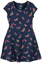 WonderKids Girl&#39;s Cap Sleeve Casual Dress (Navy Blue with Butterfly Prin... - $19.17